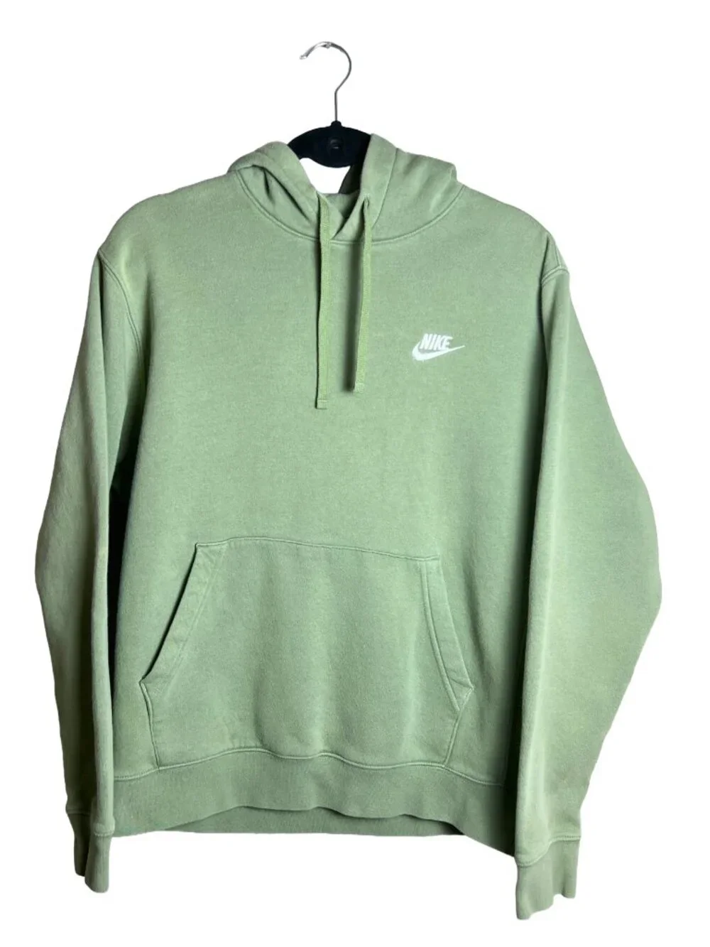 Nike‎ Club Fleece Hoodie Sage Green Embroidered Minimalist
